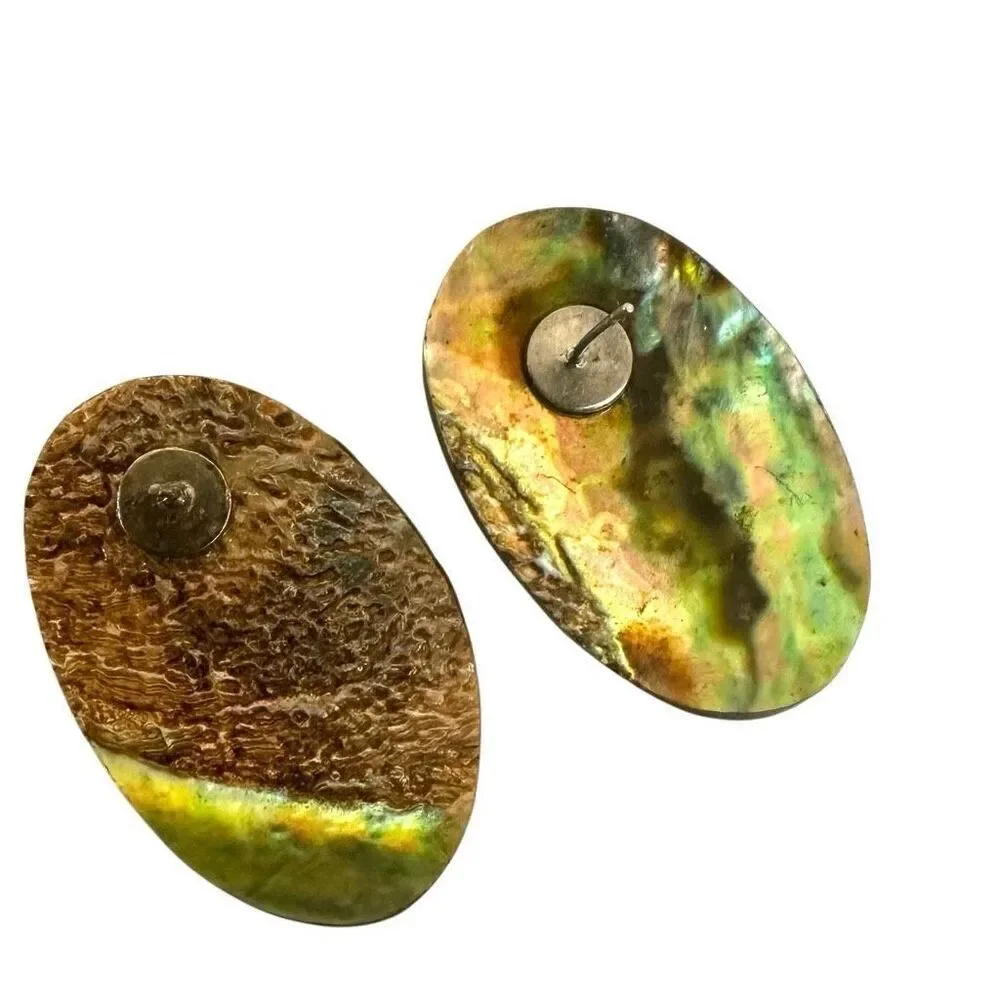 Oval abalone post earrings